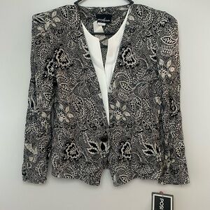 Black and White cropped floral blazer!!!